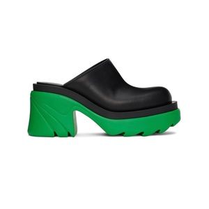 BOTTEGA VENETA Leather Mules Green Sole